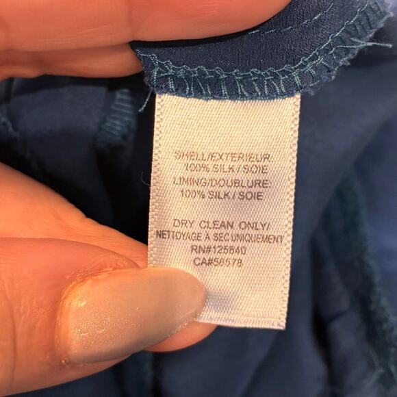 INTERMIX Teal Silk Belted Jumpsuit Sz 4 - Picture 7 of 11